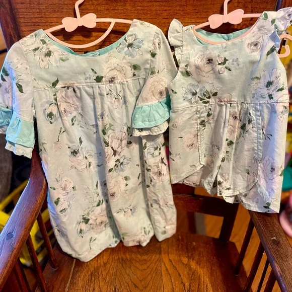 Sister matching set sewn with love,  12 month romper & 3T dress - Picture 14 of 16